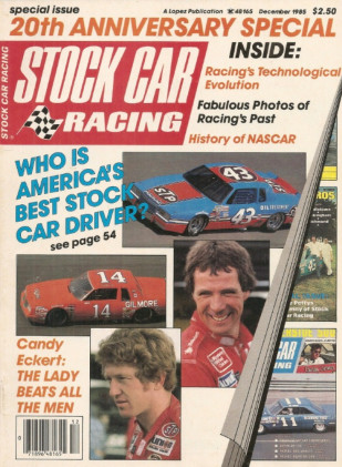 STOCK CAR RACING 1985 DEC - CANDY ECKERT, NASCAR HISTORY, JOE WEATHERLY